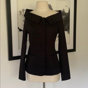 Frame Black Off Shoulder Blazer, XS